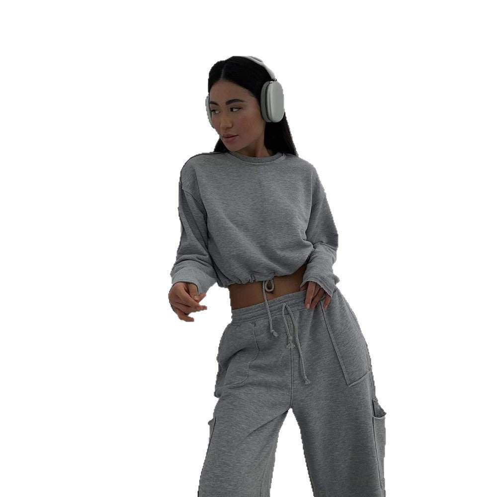 Damen Relaxed-Fit Sportoberteil mit Kordelzug Drune