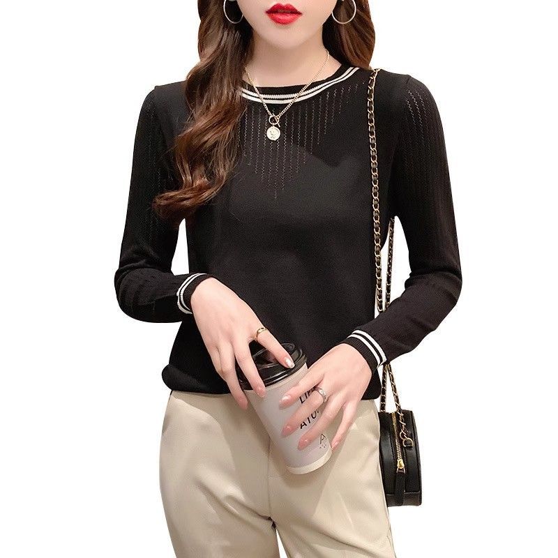 Damen lässiges Longsleeve-Shirt mit modischem Streifenmuster Drune