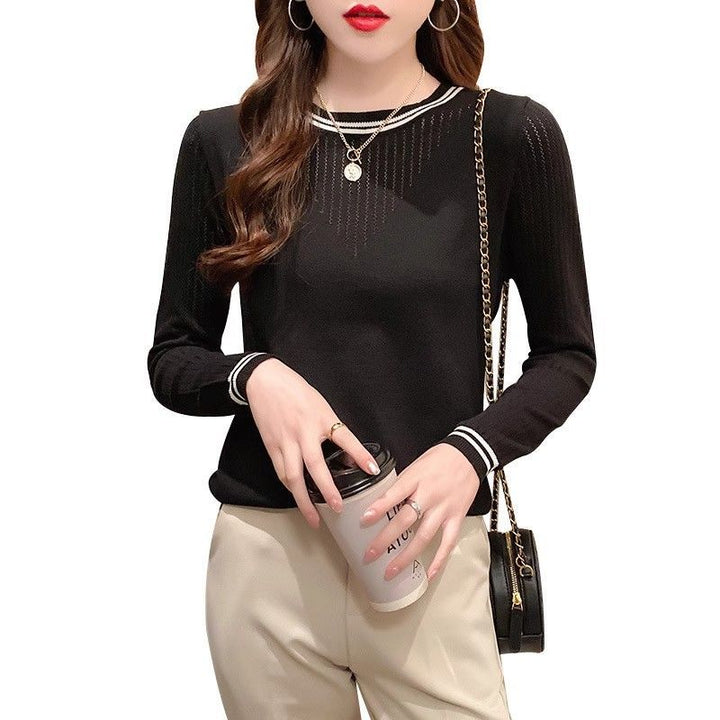 Damen lässiges Longsleeve-Shirt mit modischem Streifenmuster Drune