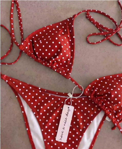 Damen Triangel-Bikini mit punktemuster Drune