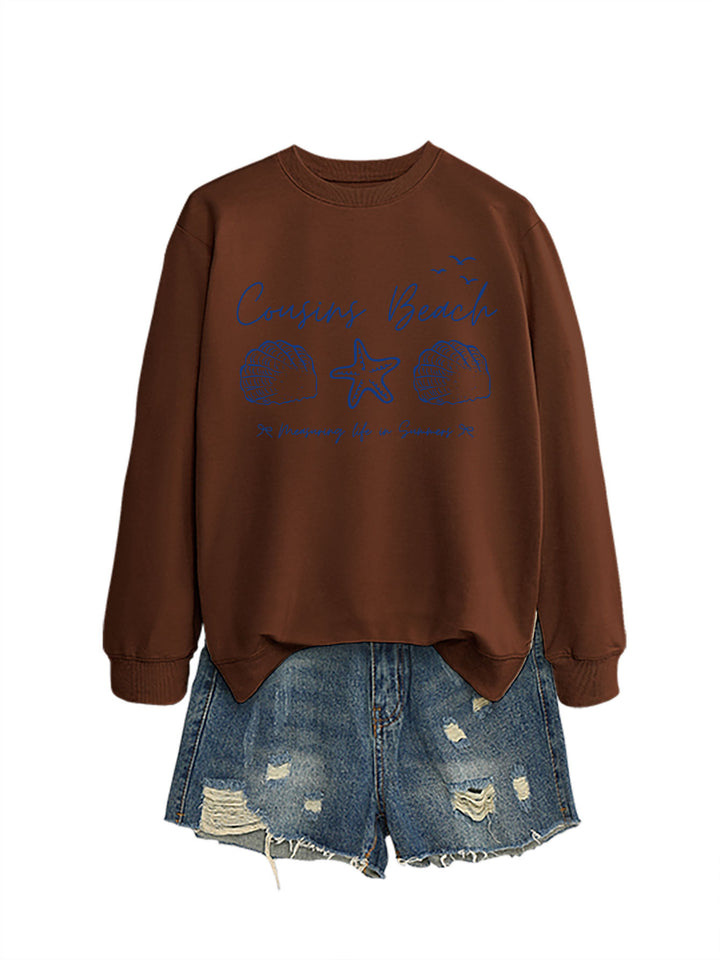 Damen Sweatshirt mit maritimem Motiv und bequemen Schnitt Drune