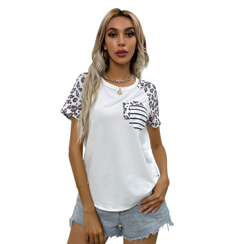 Damen Freizeitshirt mit farbigen Ärmeln und stylischem Brusttaschen-Design Drune