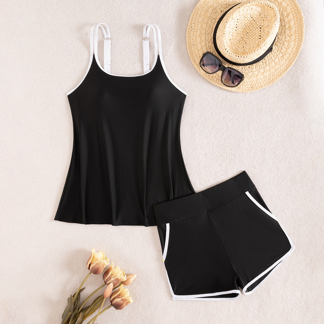 DamenSportliches Tankini-Set mit praktischen Shorts und verstellbaren Trägern Drune