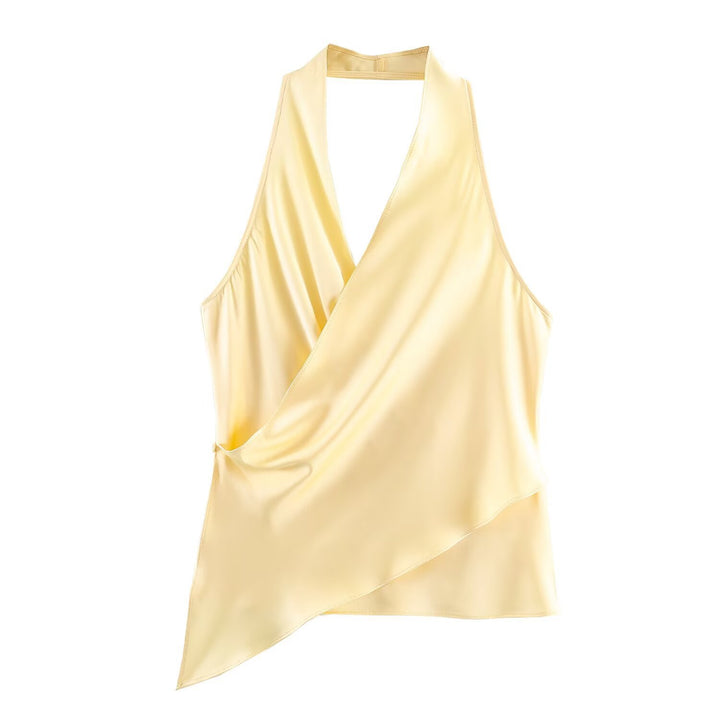 Damen Wickelbluse mit V-Ausschnitt Drune