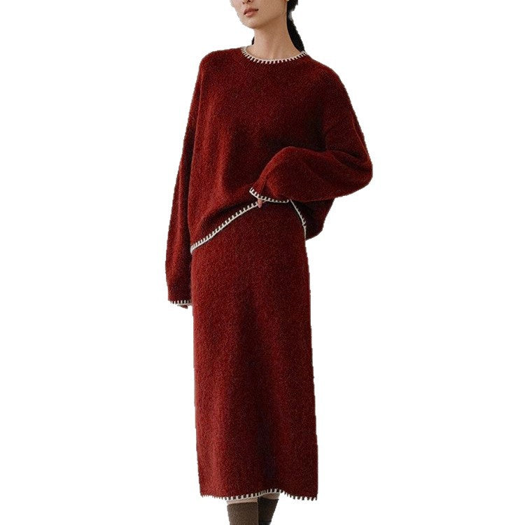 Damen Strickensemble mit lässigem Schnitt und dekorativen Details Drune