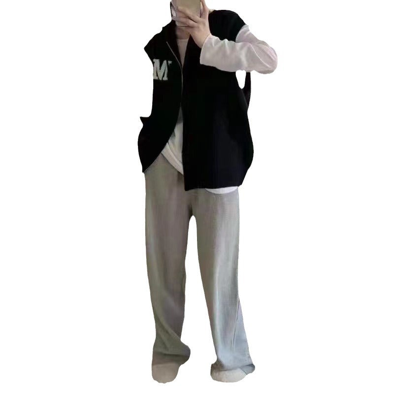 Damen Strick-Weste mit Kapuze und Taschen Drune