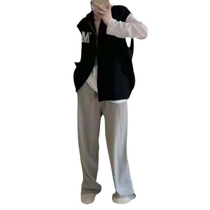 Damen Strick-Weste mit Kapuze und Taschen Drune