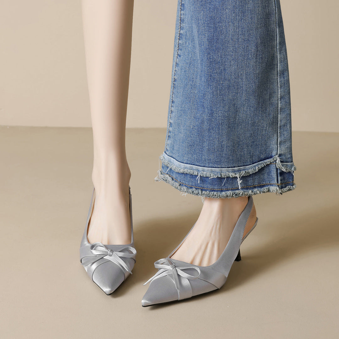 Damen Slingback-Pumps mit eleganter Schleife und modischem Spitzendesign Drune