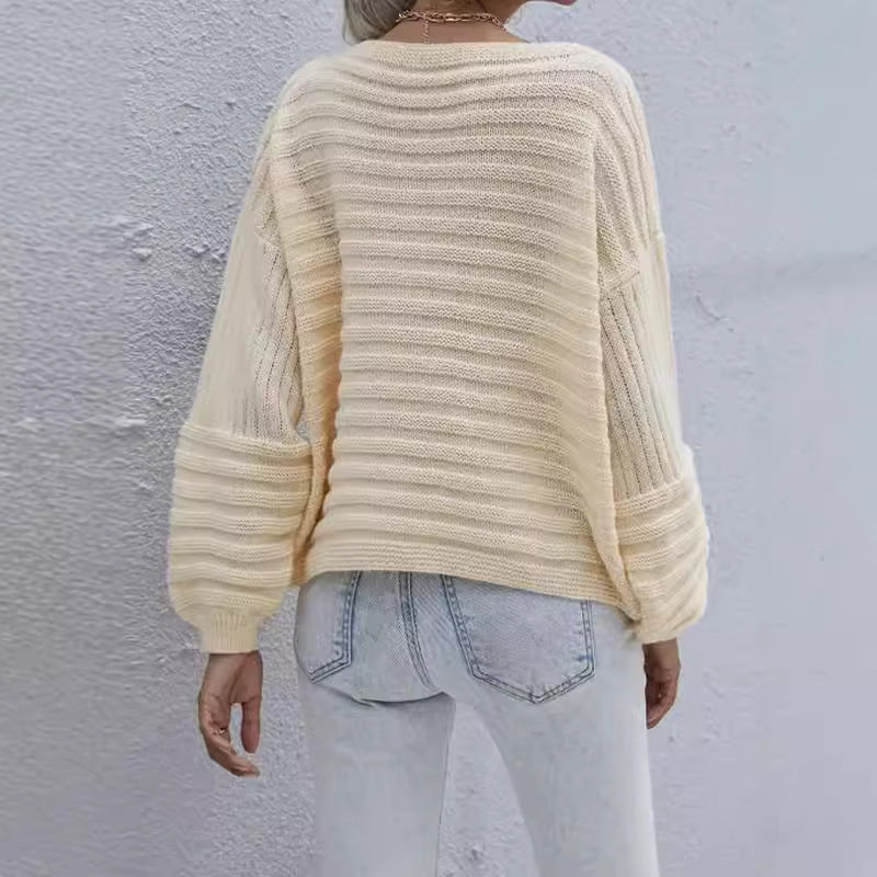 Damen Strickpullover mit weit geschnittenen Ärmeln Drune