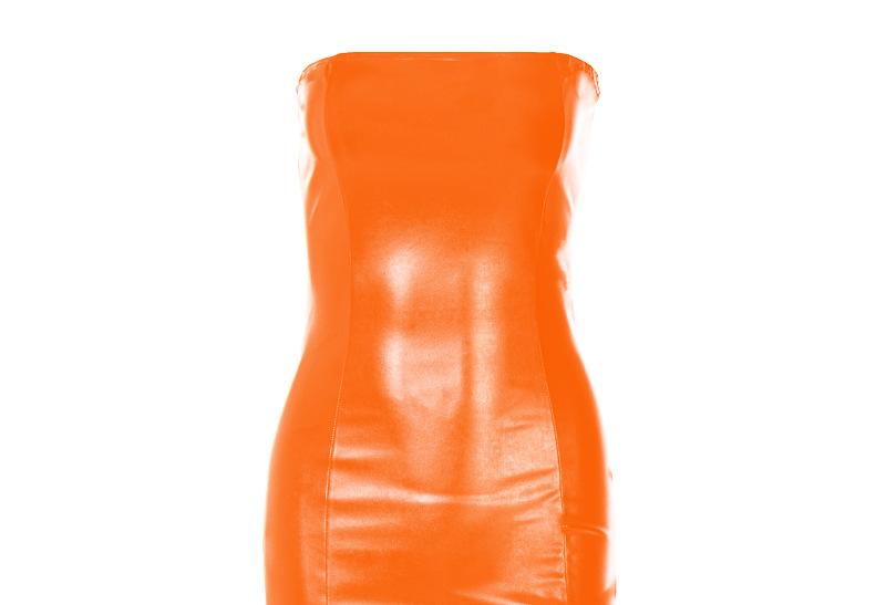 Damen Cocktailkleid aus hochglänzendem Kunstleder mit figurbetontem Schnitt Drune