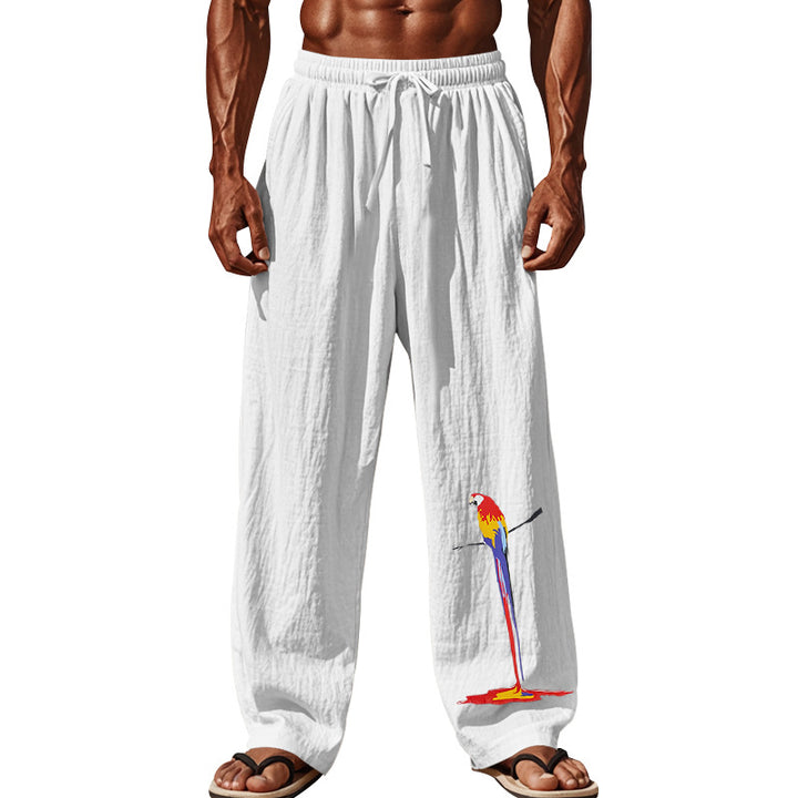Herren Strandhose aus leichtem, atmungsaktivem Gewebe mit buntem Print Drune