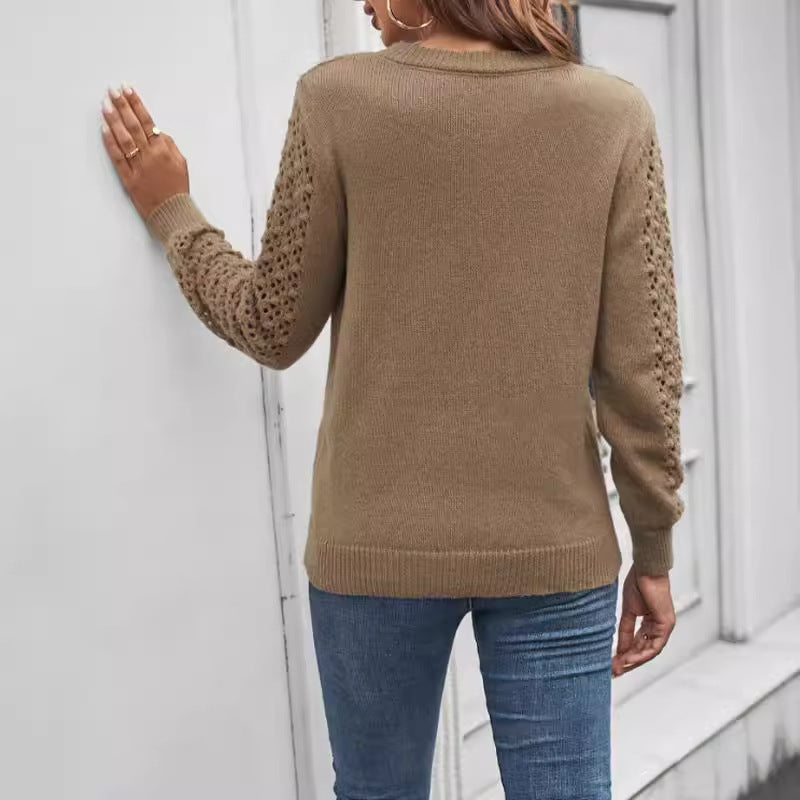 Damen Strickpullover mit luftiger Ajour-Muster und hochwertigen Details Drune
