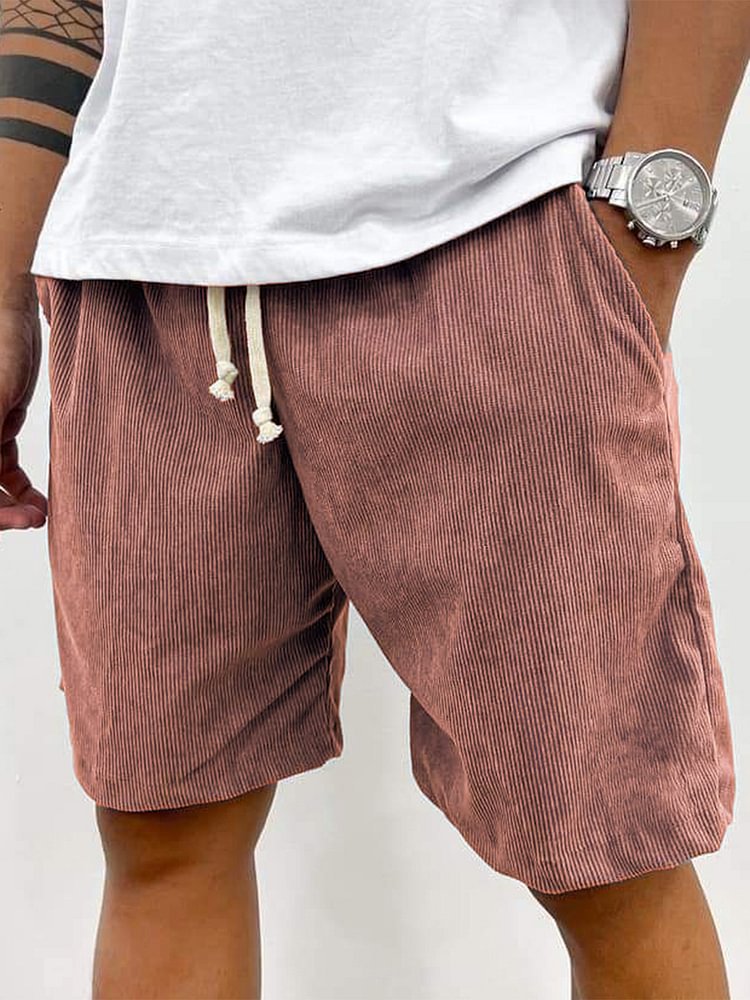 Drune | Herren Casual Kordelzug Cord Shorts