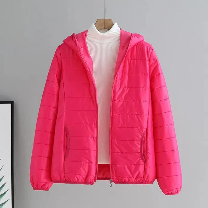 Damen gesteppte Übergangsjacke mit Kapuze und modernem Schnitt Drune