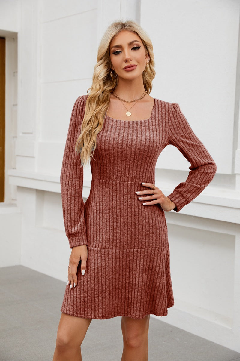 Damen gestricktes Midikleid Drune