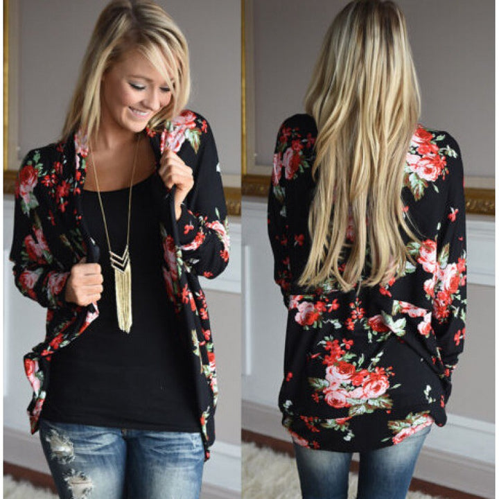 Damen Langarmshirt mit floralem Design und lässigem Schnitt Drune
