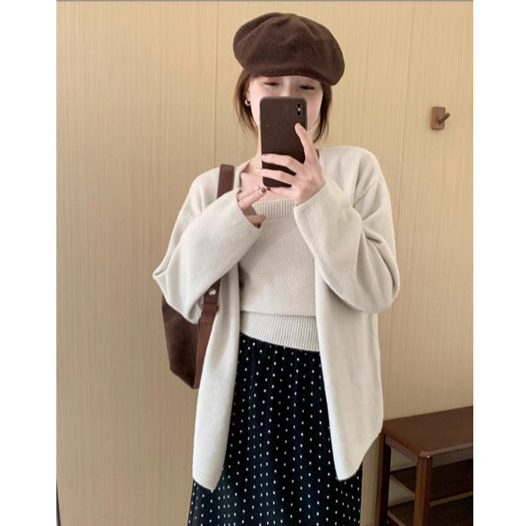 Damen lässiger Strickcardigan mit offenen Ärmeln und bequemer Passform Drune