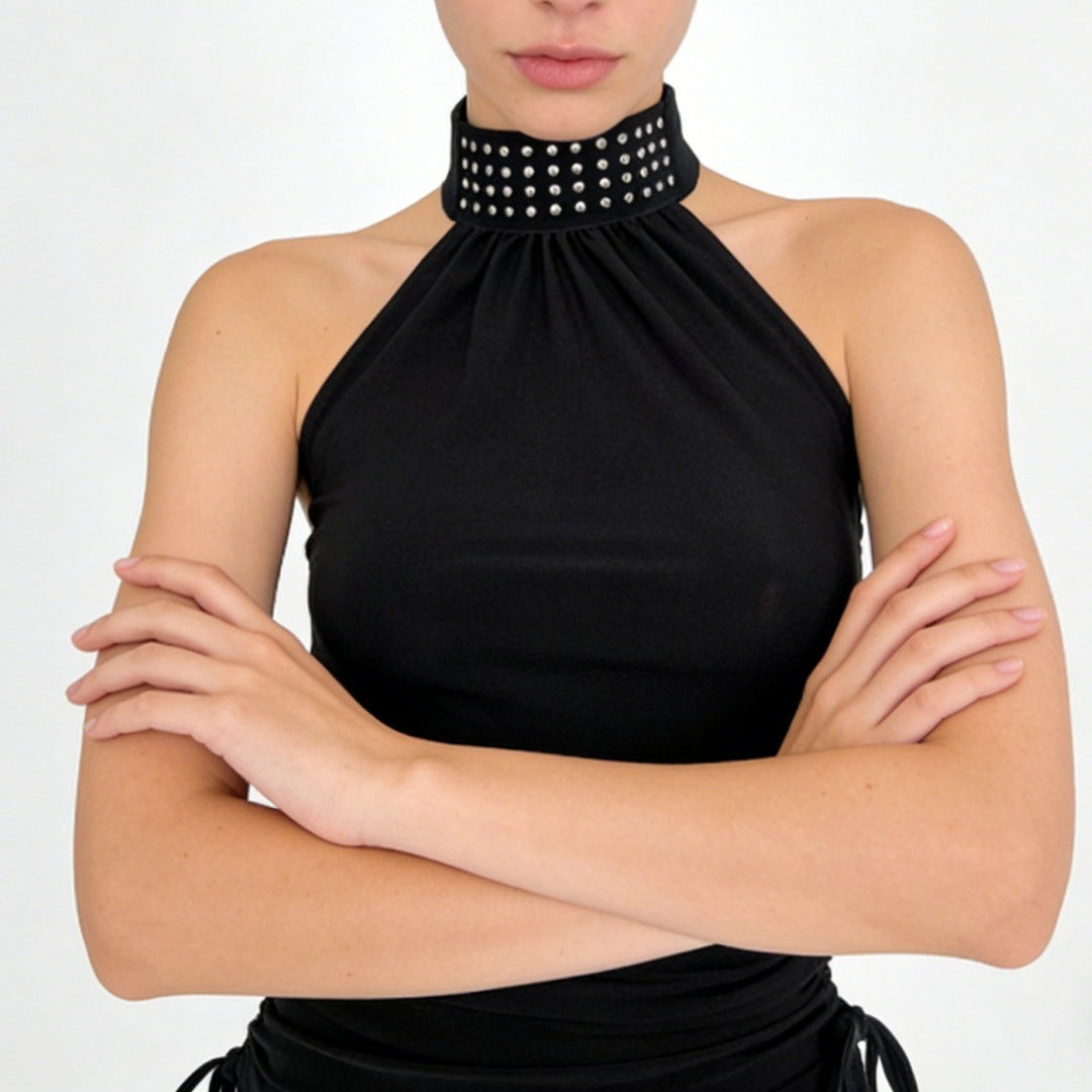 Damen Hochgeschlossenes Top mit Rüschendetails Drune