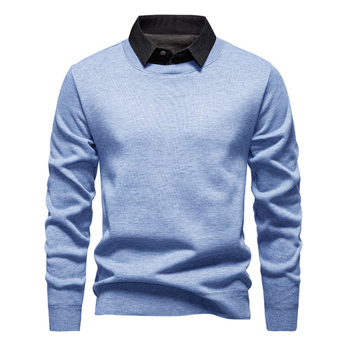 Herren nan Feinstrickpullover mit integriertem Hemdkragen und schmaler Silhouette Drune