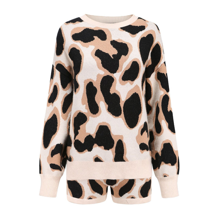 Damen Gemütlicher, im Leopardenmuster strickpullover Drune