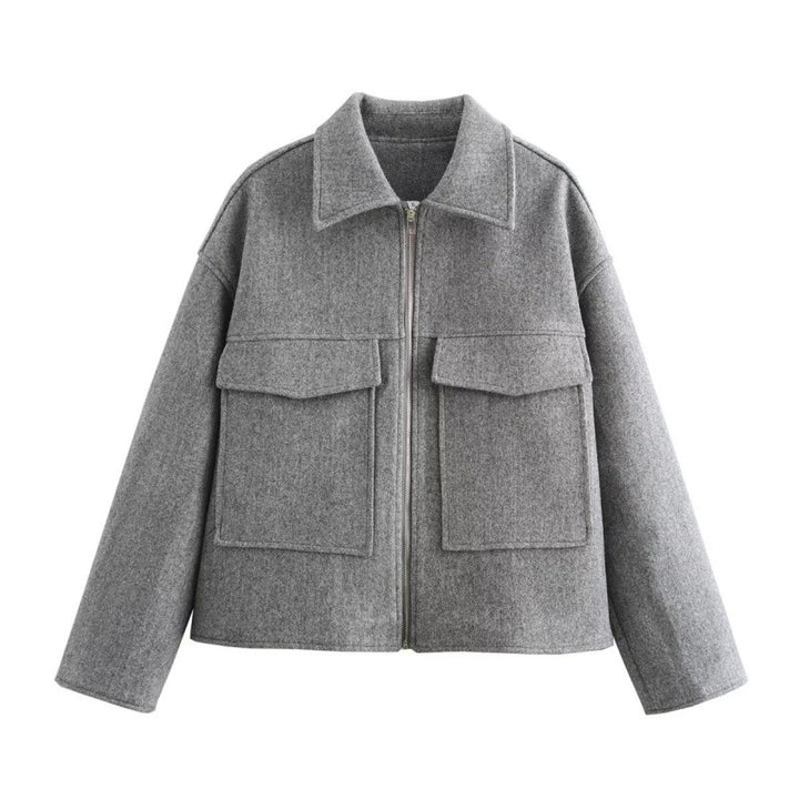 Damen stylische und funktionale Wolle-Jacke Drune