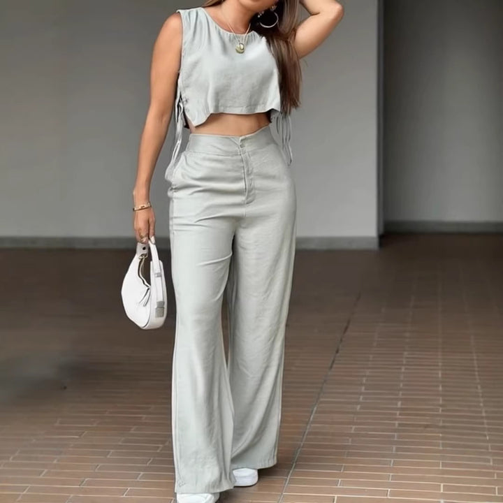 Damen Lässiges Zweiteiler-Outfit mit hochwertigem Stoff und modernem Schnitt Drune