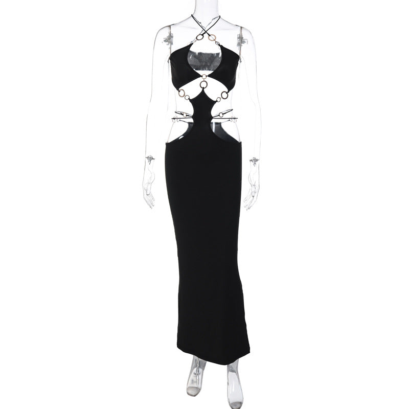 Damen Elegantes Maxikleid mit ausgefallenem Cut-Out-Design Drune