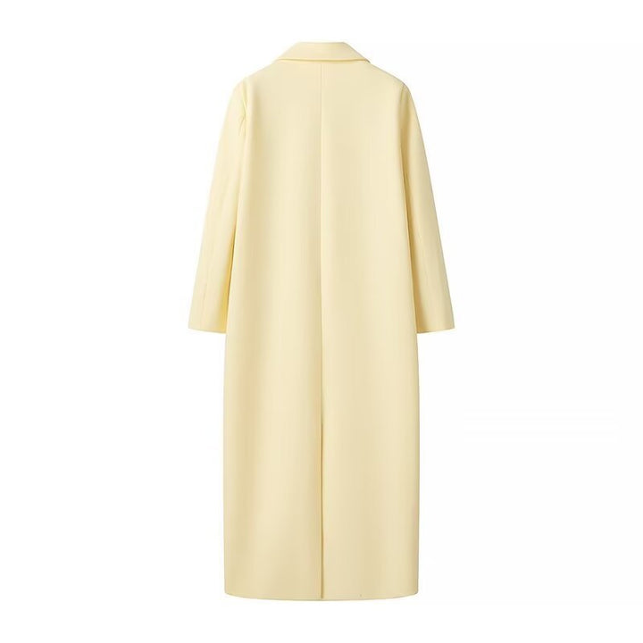 Damen Eleganter Oversized-Blazer-Mantel mit tiefem Revers und praktischen Taschen Drune