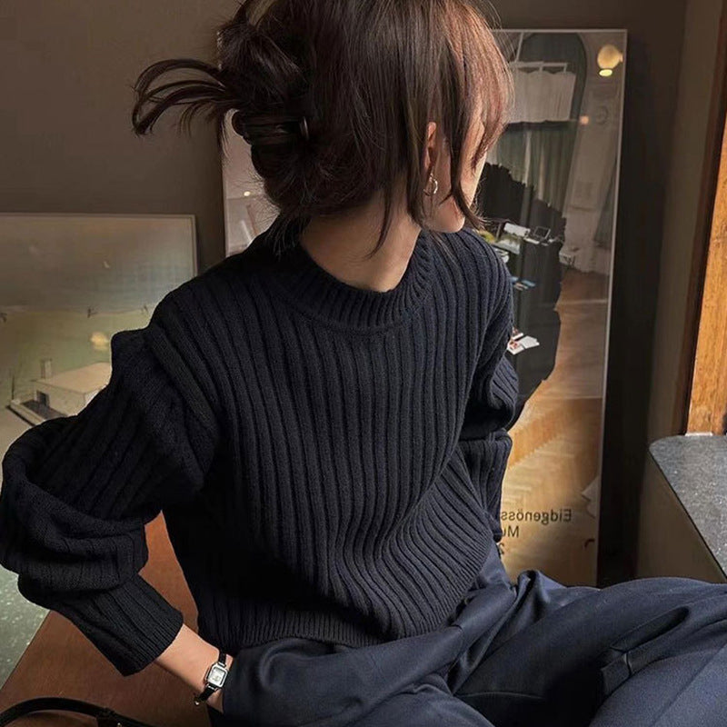 Damen Grobstrickpullover mit Rippenstruktur Drune