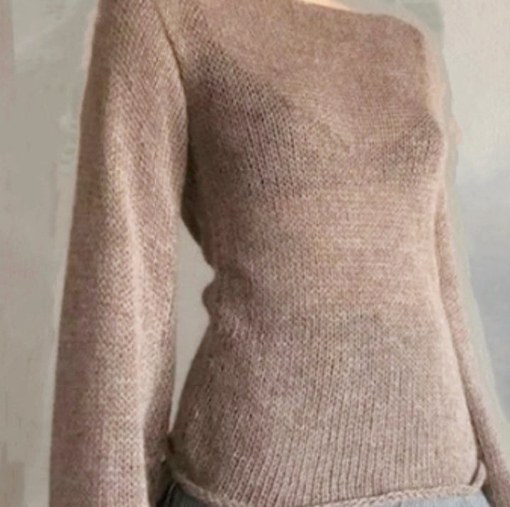 Damen Eleganter Feinstrickpullover mit lässigem Schnitt und Rundhalsausschnitt Drune