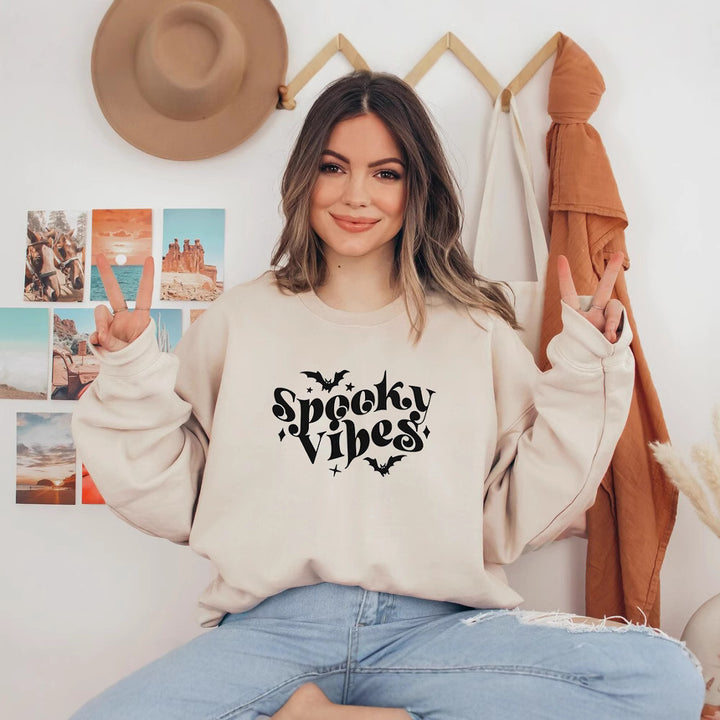 Damen Sweatshirt mit verspieltem Halloween-Design und bequemer Passform Drune
