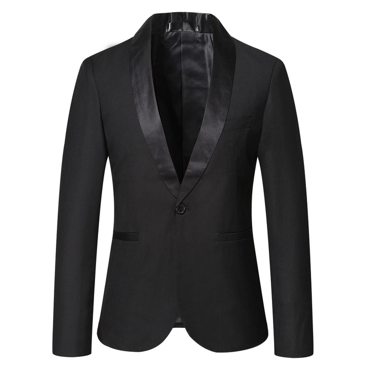 Herren eleganter Smoking-Blazer mit schickem Satinrevers Drune
