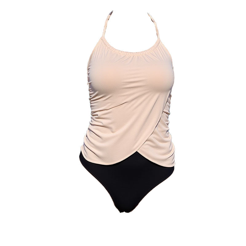 Damen Tankini mit raffiniertem Wickeldesign und hohem Bund Drune