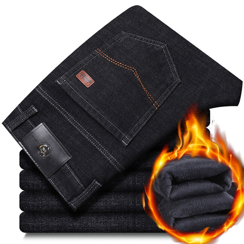 Herren warme gefütterte Jeanshose mit klassischem Schnitt Drune