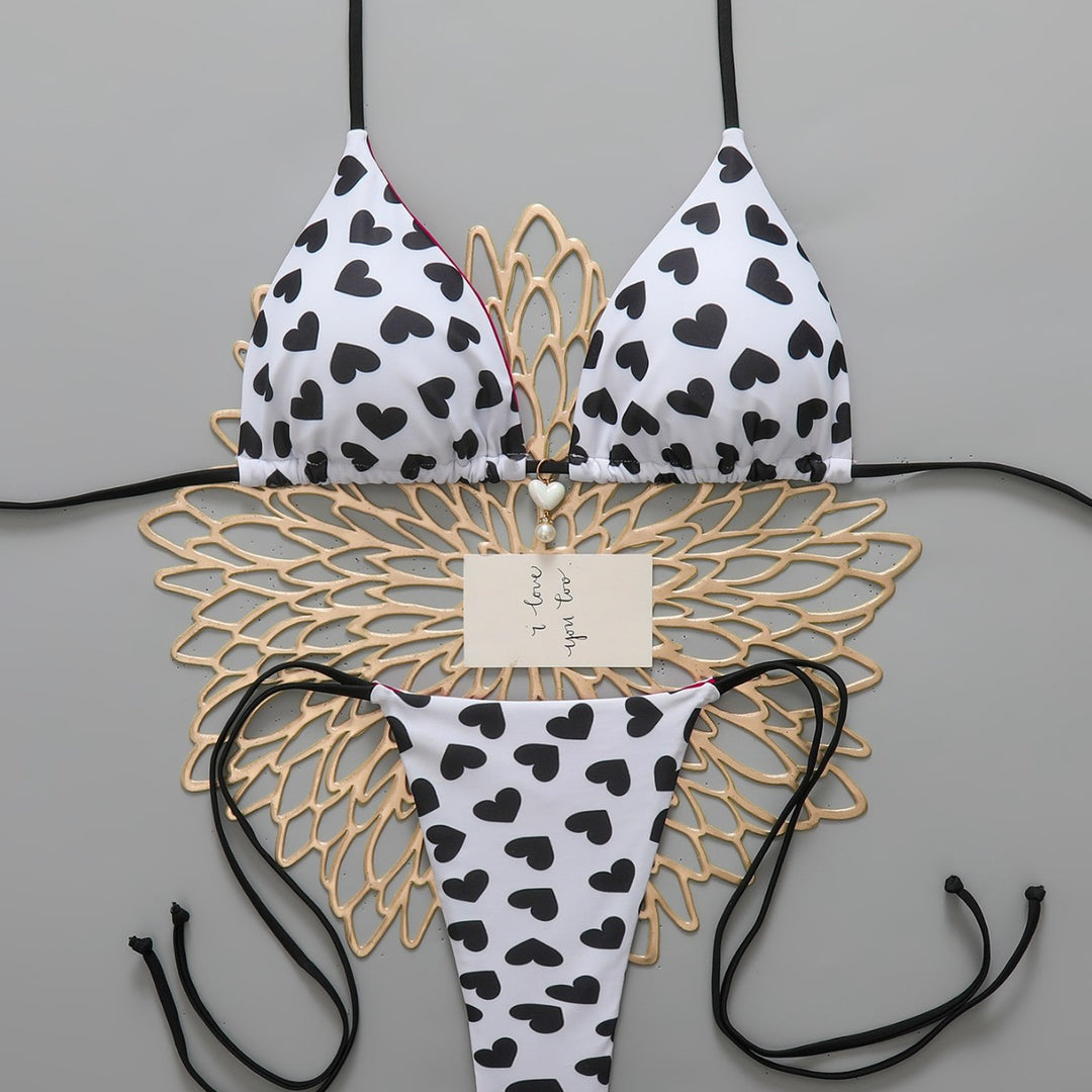 Damen Triangel-Bikini mit Herzen Drune