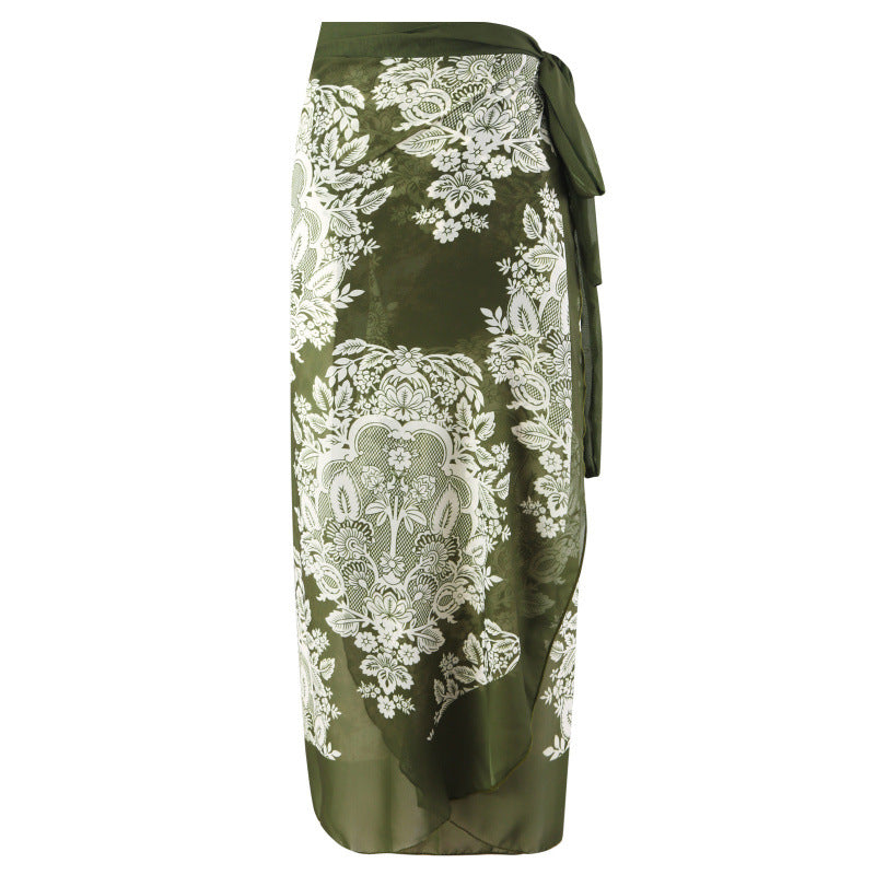 Damen Einteiler Badeanzug mit modischem Wickeldesign und floralem Muster Drune