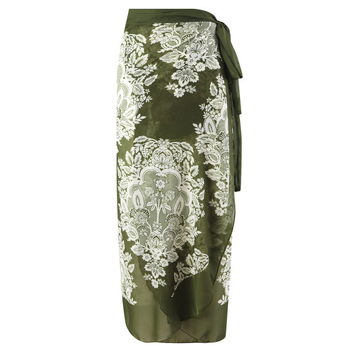 Damen Einteiler Badeanzug mit modischem Wickeldesign und floralem Muster Drune