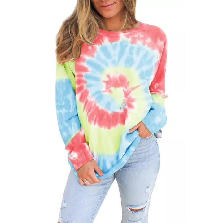 Damen Oversized Sweatshirt mit kreativem Batikdesign Drune