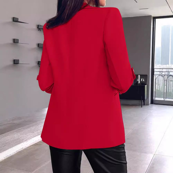 Damen Modischer Blazer mit aufrollbaren Ärmeln und feinem Schnitt Drune