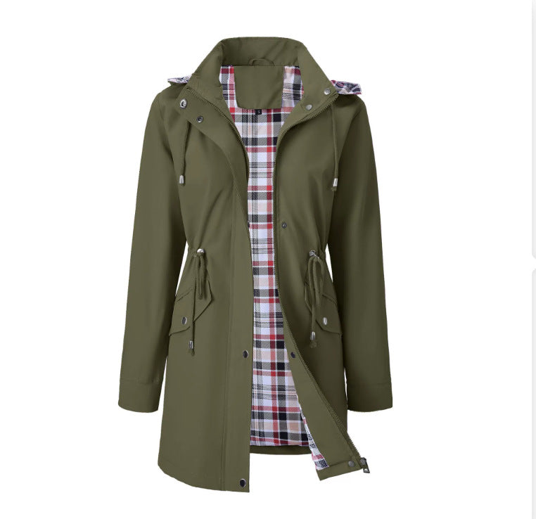 Damen funktionale Outdoor-Jacke mit verstellbarem Taillenzug und Innenfutter Drune