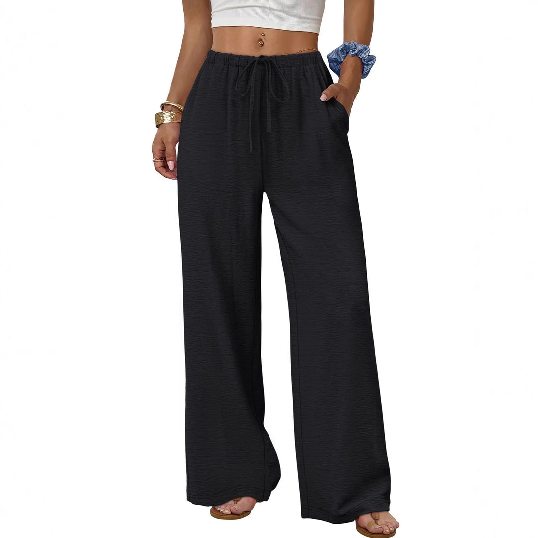 Damen Weite entspannte Sommerhose mit elastischem Bund und Taschen Drune