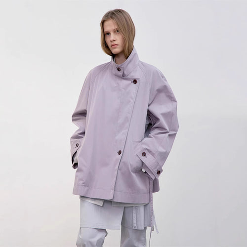 Damen Modische Übergangsjacke mit asymmetrischem Schnitt Drune