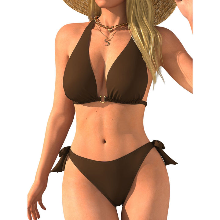 Damen Triangel-Bikini mit Rückenband und sinnlichem V-Ausschnitt Drune