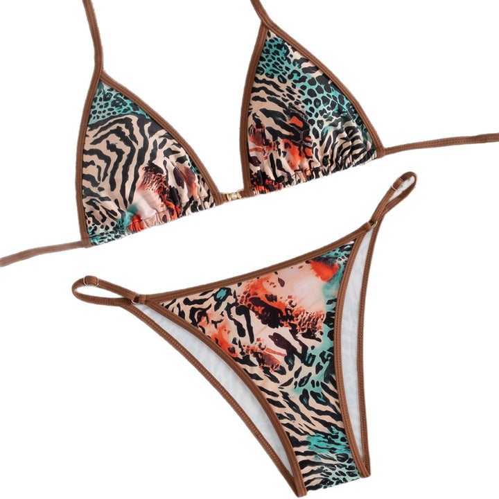Damen Triangel-Bikini mit animalischem Druck Drune