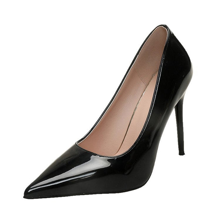 Damen Spitze High Heels mit glänzender Lackoberfläche Drune