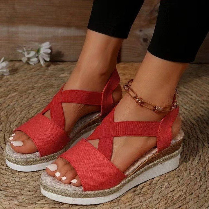 Damen Wedge-Sandalen mit geflochtenem Riemedesign Drune