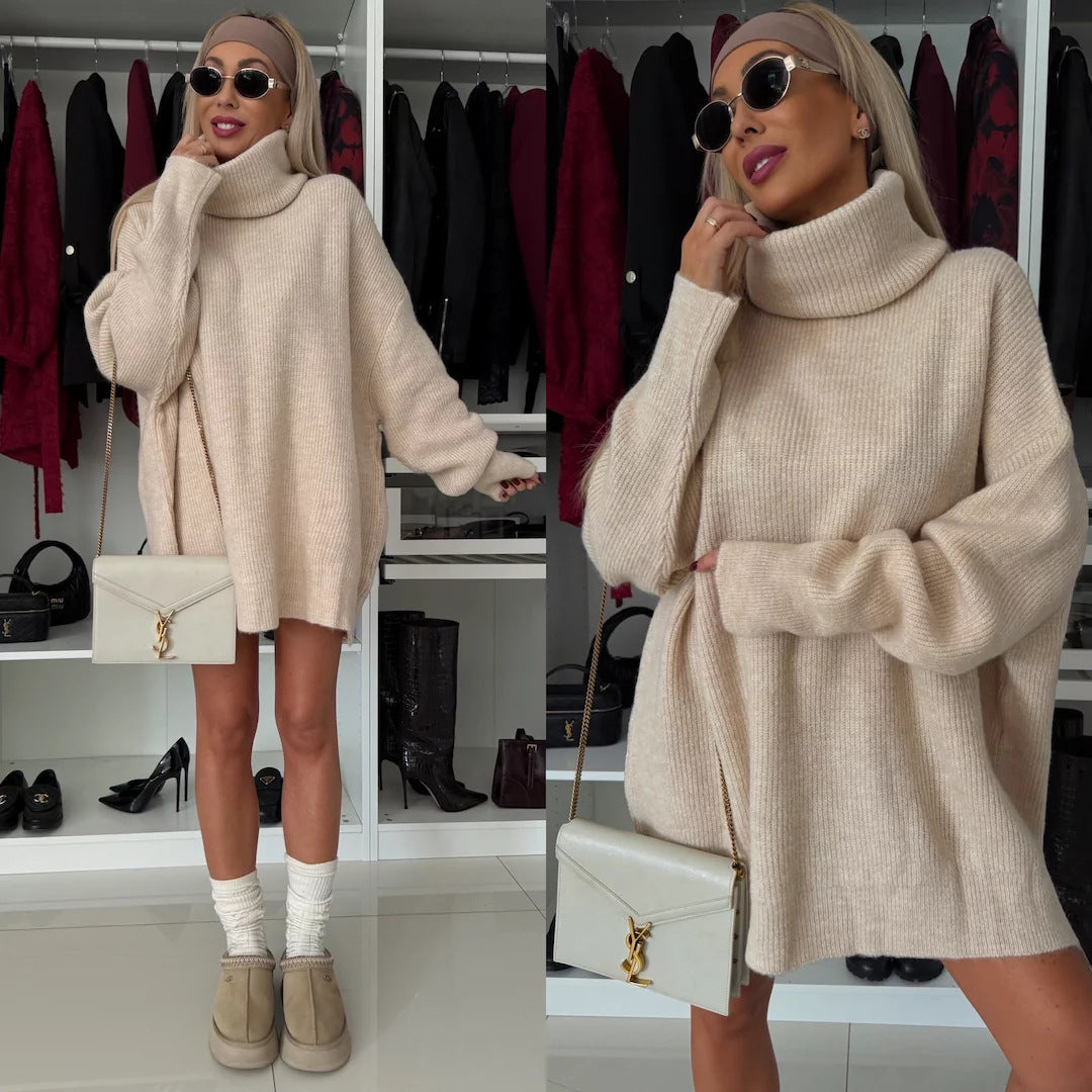 Damen Großer Rollkragenpullover aus weichem Strick Drune
