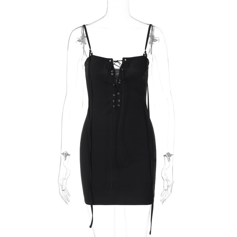 Damen Seduktives Bodycon-Kleid mit Schnürung Drune