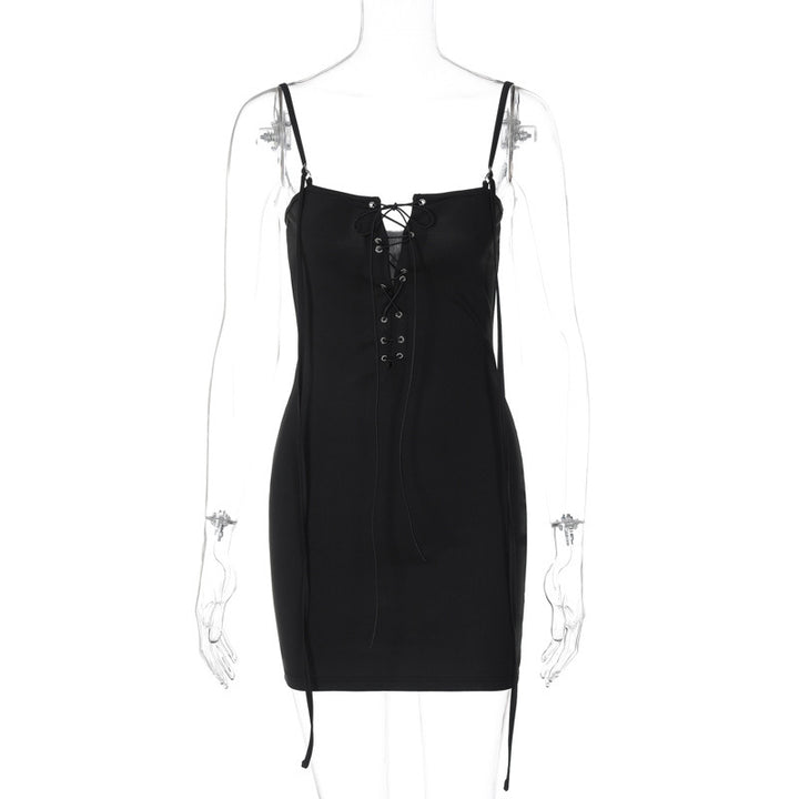Damen Seduktives Bodycon-Kleid mit Schnürung Drune