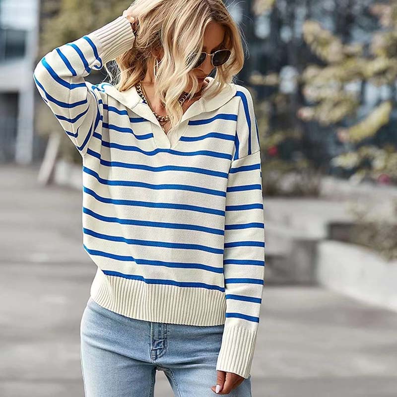 Drune | Modischer Gestreifter Strickpullover mit Weichem Stoff